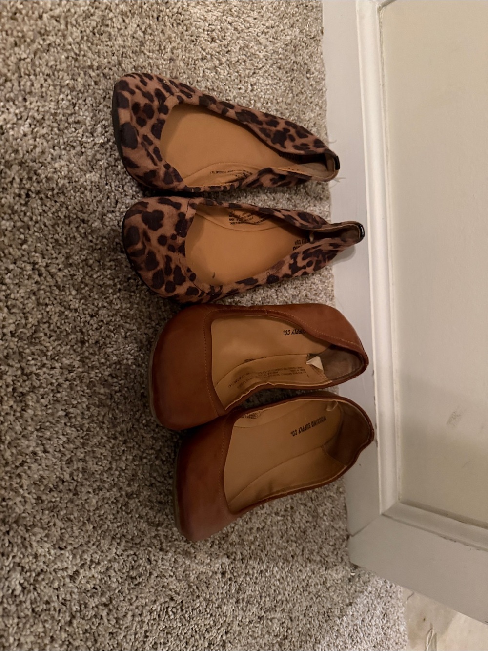 Target Women's Leopard and Brown Slip-On Flats